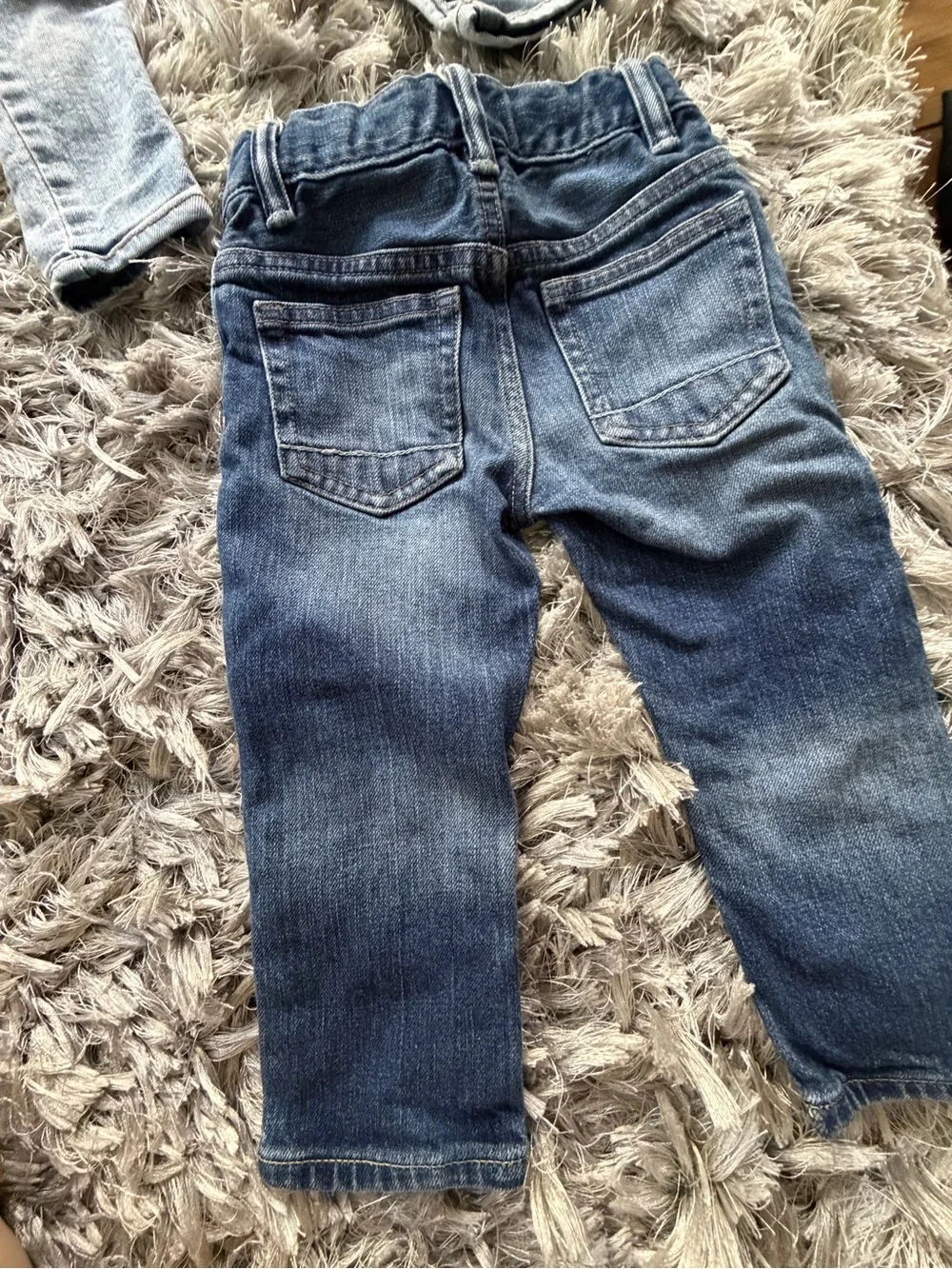3 pairs of 18M baby denim: babygap, Levi’s, b’gosh